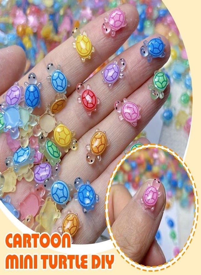 Jizlan 100 Pcs Colorful Resin Turtles for Crafts Dollhouse Miniatures,Mini Resin Turtles Toy,Mini Animals,for DIY Craft Garden，Landscape，DollhousePotted Plants Decor - Image 3